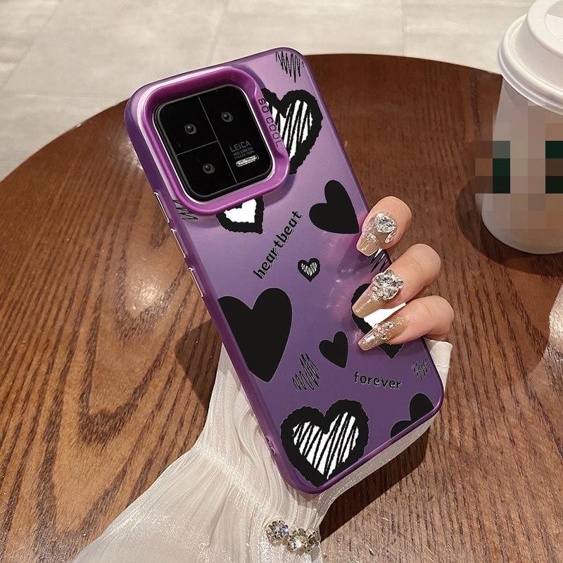 Couple Love Heart Case For iPhone 16 Pro Samsung A55 A35 S24 Xiaomi Redmi Note 13 Pro 14C Huawei Honor 200 Shockproof Phone Bumper Anti-Scratch Cover