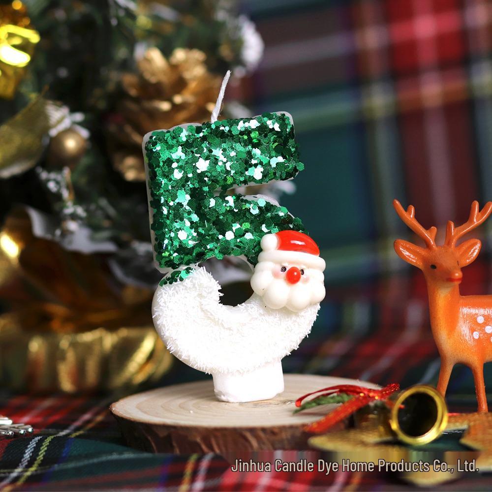 Santa Claus Birthday Number Candles - Creative Christmas Cake Decorations & Gifts