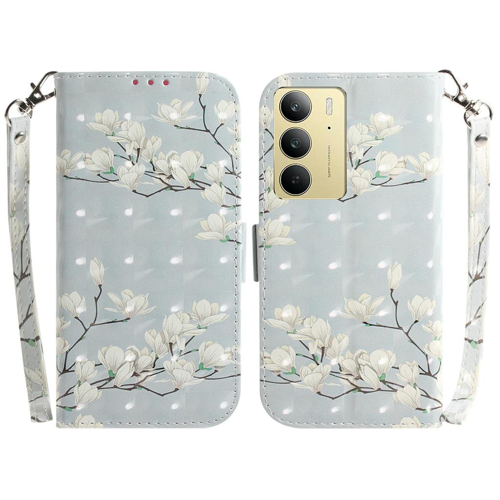 Für Realme C75 4G Hülle Musterdruck Leder Brieftasche Handyhülle mit Handschlaufe