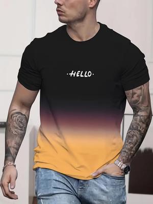 3D Printed Men's T-shirt Simple Casual Letter Graphic Print Short Sleeve O Neck Top Tee Male Outdoor Pullover Streetwear Oversized