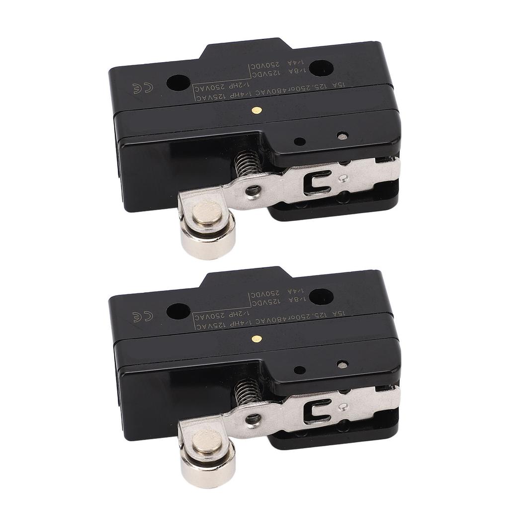 2 Pcs Micro Limit Switch 160OF 42RF 2.7PT 2.4OT 0.5MD 30.2OP 32.5FP NO NC Roller Lever Limit Switch 250VAC