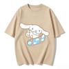 T-shirt Cinnamoroll 2026 cotone morbido manica corta girocollo stampa carina leggera top estivo per Donna uso quotidiano casual