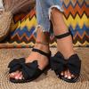 Fashion Women Sandals 2025 New Beach Vacation Fashion Shoes Casual Versatile Flat Roman Shoes Women Cute Bowknot Designer Flat Sandals