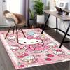 Office Rug Hello Kitty, Cute Anti-Slip Rug, Machine Washable for Living Room, Bedroom, Office, Multiple Sizes, Bedroom Mat, Decorative Mat, Durable Ma