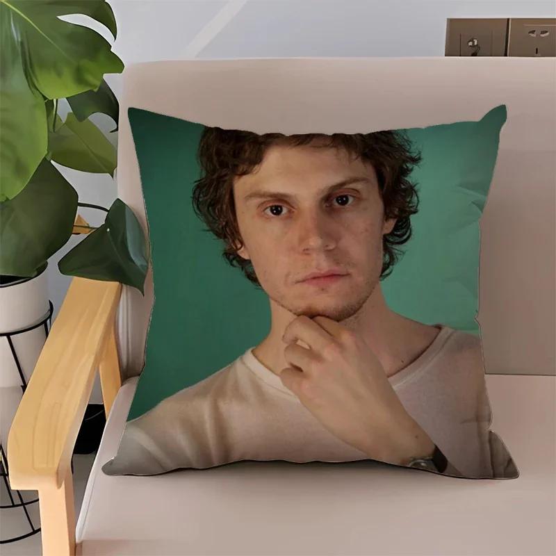 Pillowcases Evan Peters Cushion Cover 45x45cm 35x35cm Sofa Cushions Couch Pillows for Bedroom Home Decor Pillow Case