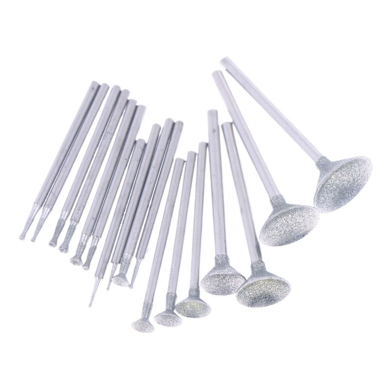 0.5-16Mm Diamond Round Burring Sanding Drill Bit Grinding Head 2.35Mm Shank Carve Precision Carving Tool Electric Grinder Parts