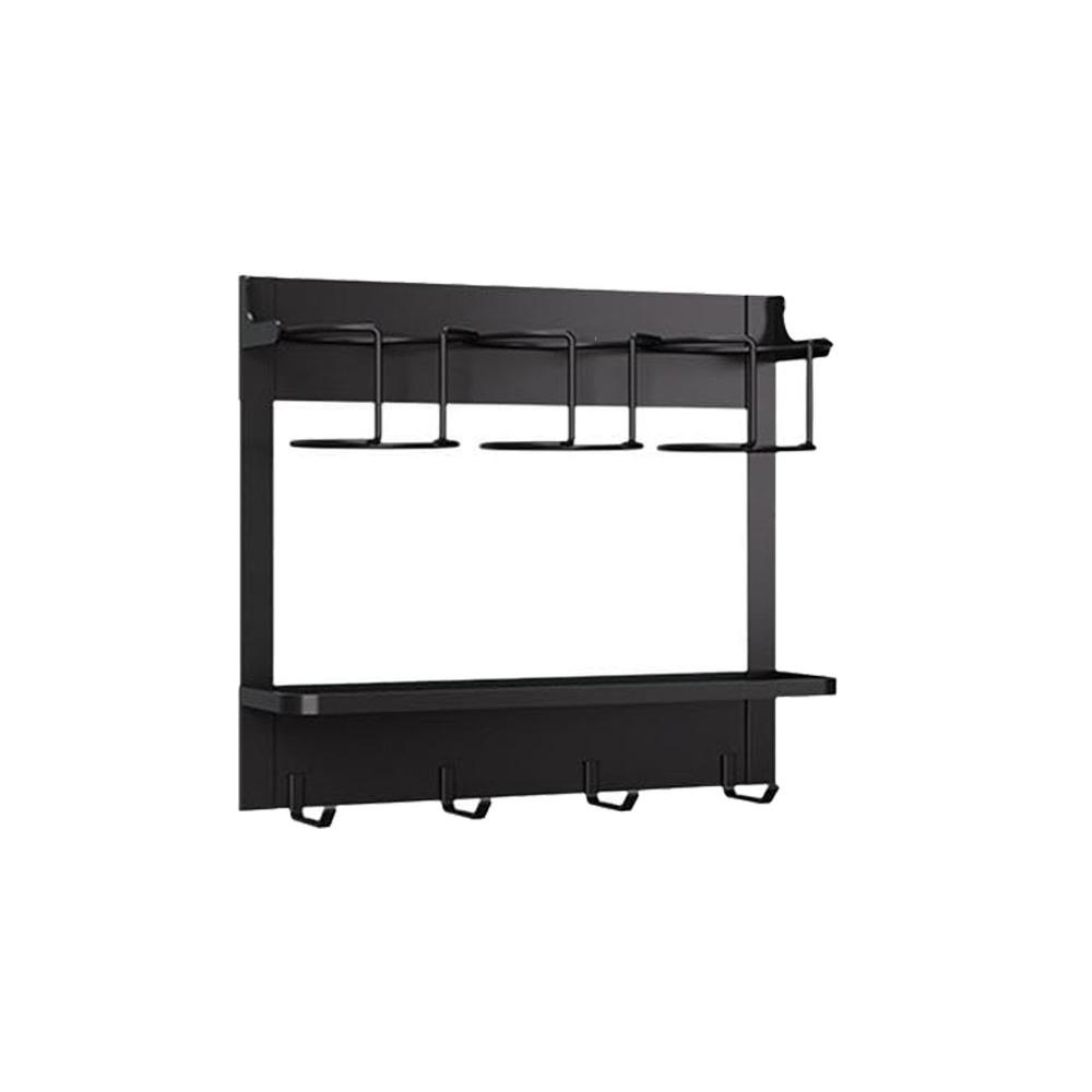 

Metal Cup Storage Rack 2-in-1 Water Bottle Organizer New Fridge Cup Holder Easy Installation Black three cups