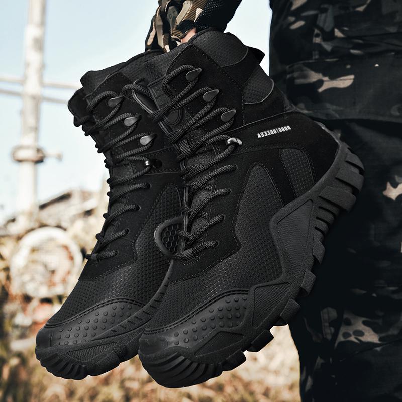 Fashion Handmade Men's Hiking Shoes Lace-Up Stylish Male Motorcycle Boots Comfortable Warm Winter Boots for Men High Top Male Sneakers