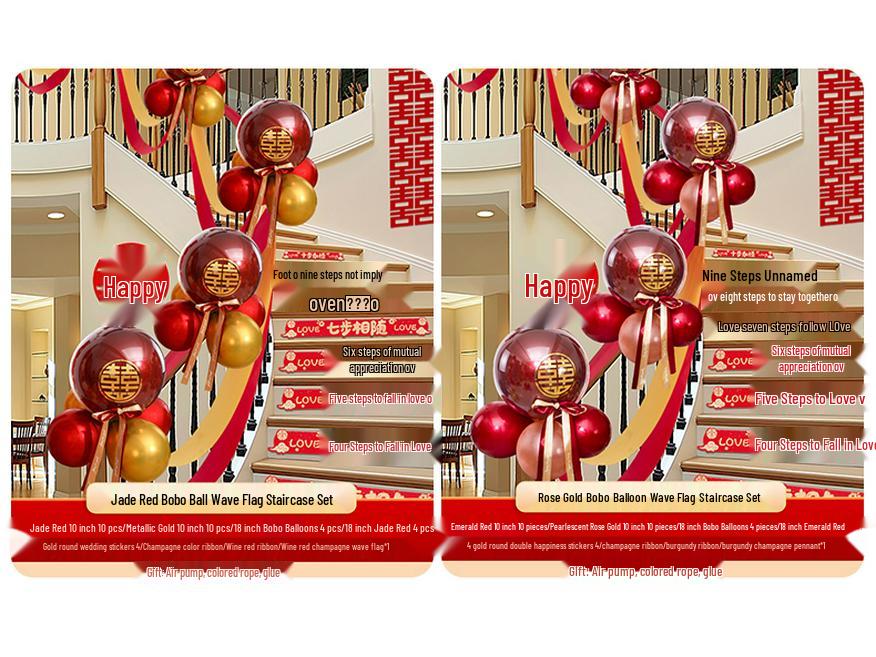Stainless Steel Balcony & Stair Handrail Decor Set for Outdoor Weddings