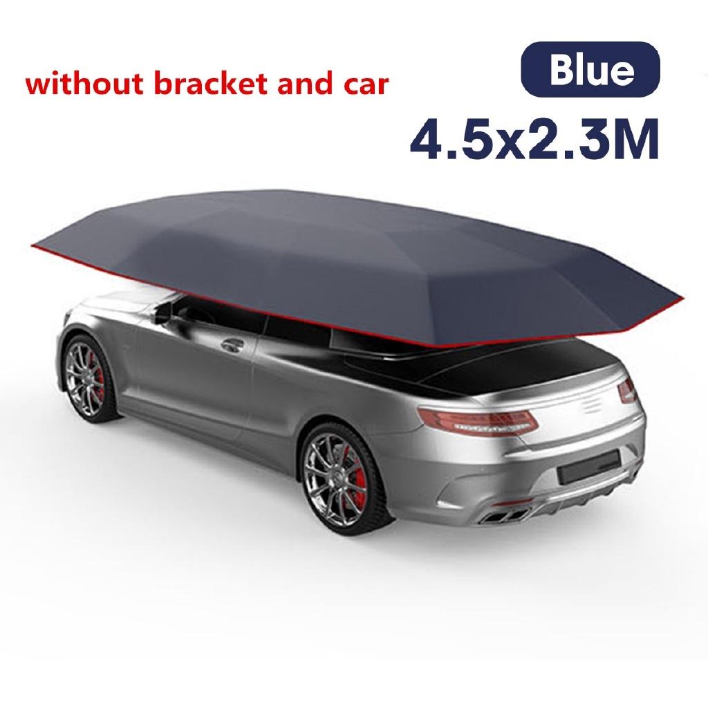 Cortină Auto Argintie/Albastră cu Telecomandă, Umbrelă Parasolar Auto, Acoperiș, Kituri de Protecție UV Fără suport 4.5x2.3 M