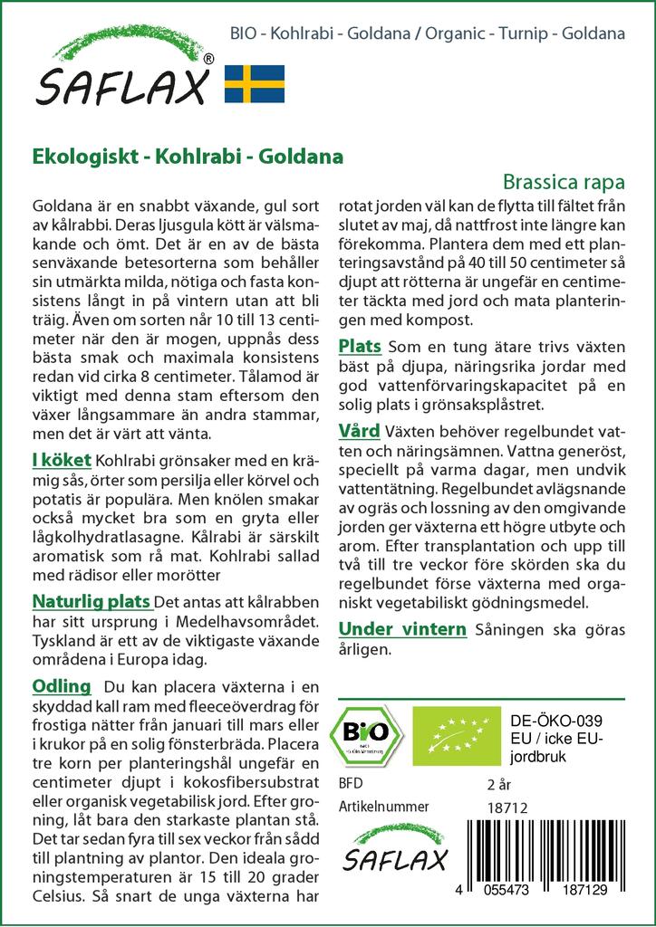 SAFLAX Bio - Rübe - Goldana - 500 Samen - Mit Blumenerde für eine bessere Kultivierung - Brassica rapa