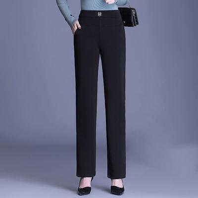 Pants Women's New Winter Outer Wear Thickened Velvet High Waist Slim Black Straight Pants Casual Pants Spring Autumn