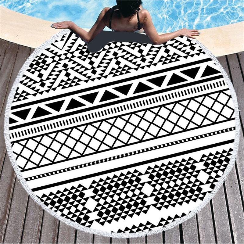 Mandala Pattern Microfiber Beach & Bath Towel - Luxurious Feel & Decorative Floor Mat