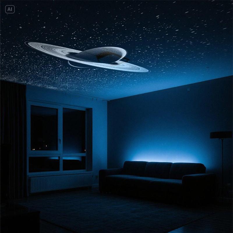 Usb Luminous Starry Sky Projection Decor Milky Way Saturn Background Car Interior Projection Ornament Bedroom Home Wall Decorat