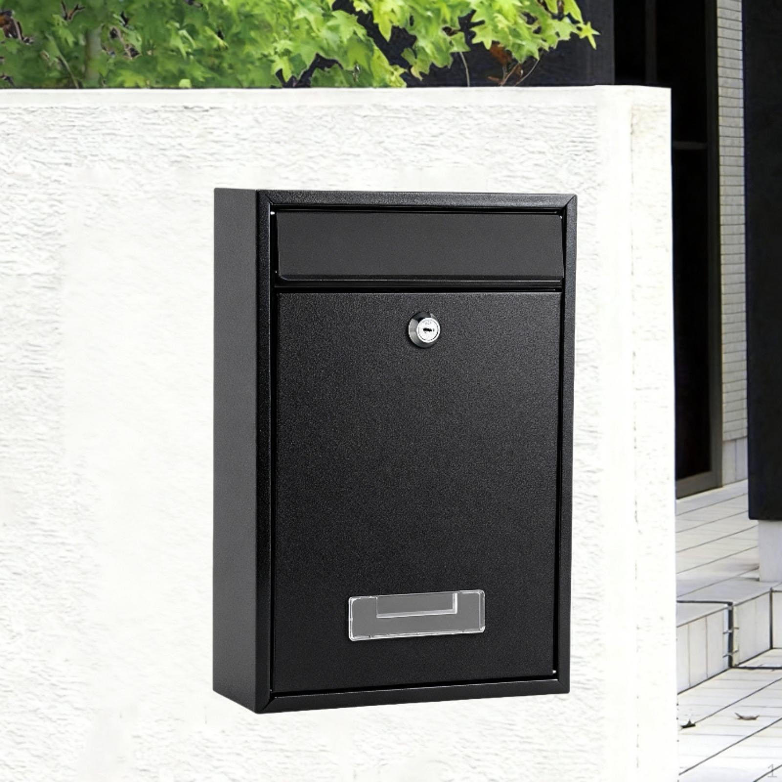 

Lockable Mail Box Newspaper Holder Decor Iron Gifts Large Capacity Wall Mounted Letterbox for