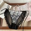 Cotton Crotch Embroidery Flower Panties Low Waist Mesh Lace Briefs Underwear for Women  Girl