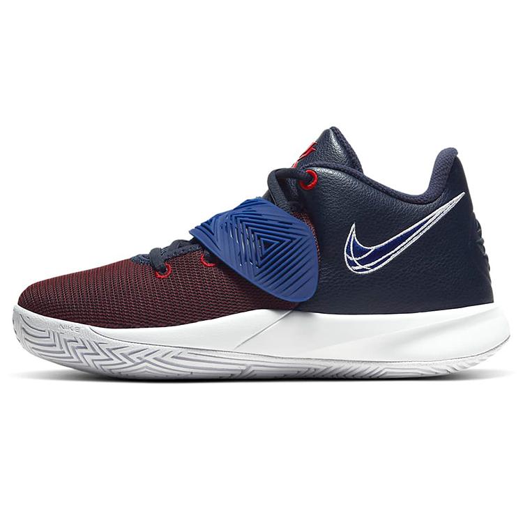 Nike Flytrap 3 Kyrie Slip Resistant Cushioning Abrasion Resistant Mid top Children s Basketball Shoes Red Blue White BQ5620-400 40