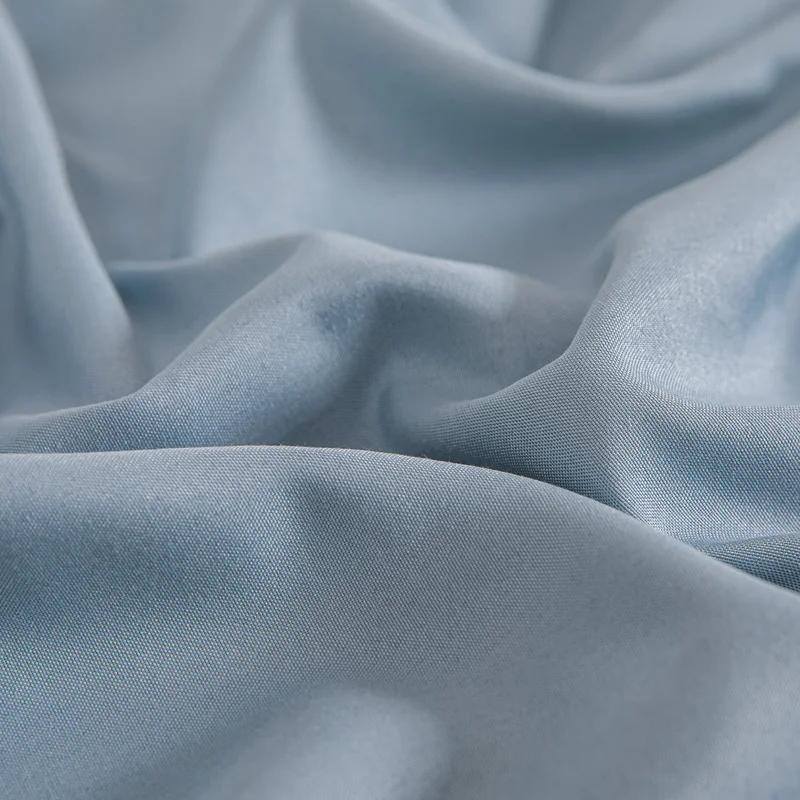 Haze Blue Duvet Cover Microfiber Solid Color Bedding Set,3pcs Comforter Cover with 2 Pillowcases Modern Home Bedroom Quilt Cover