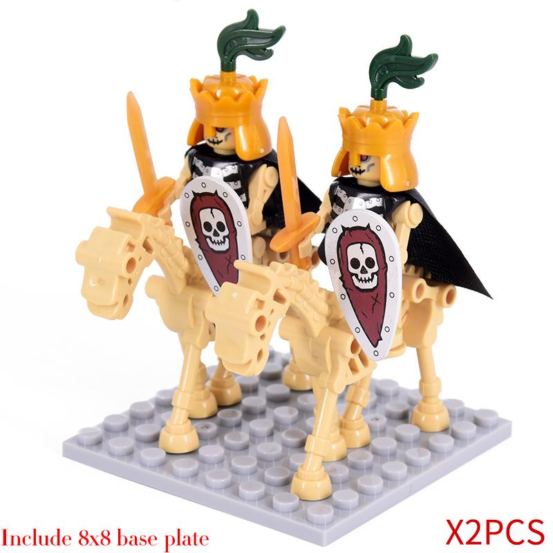 MOC Medieval Skeleton Centaurs Knights mini Action Figures Ringwraith Building Blocks Roman Horse Soldier Bricks kids Toys Gifts