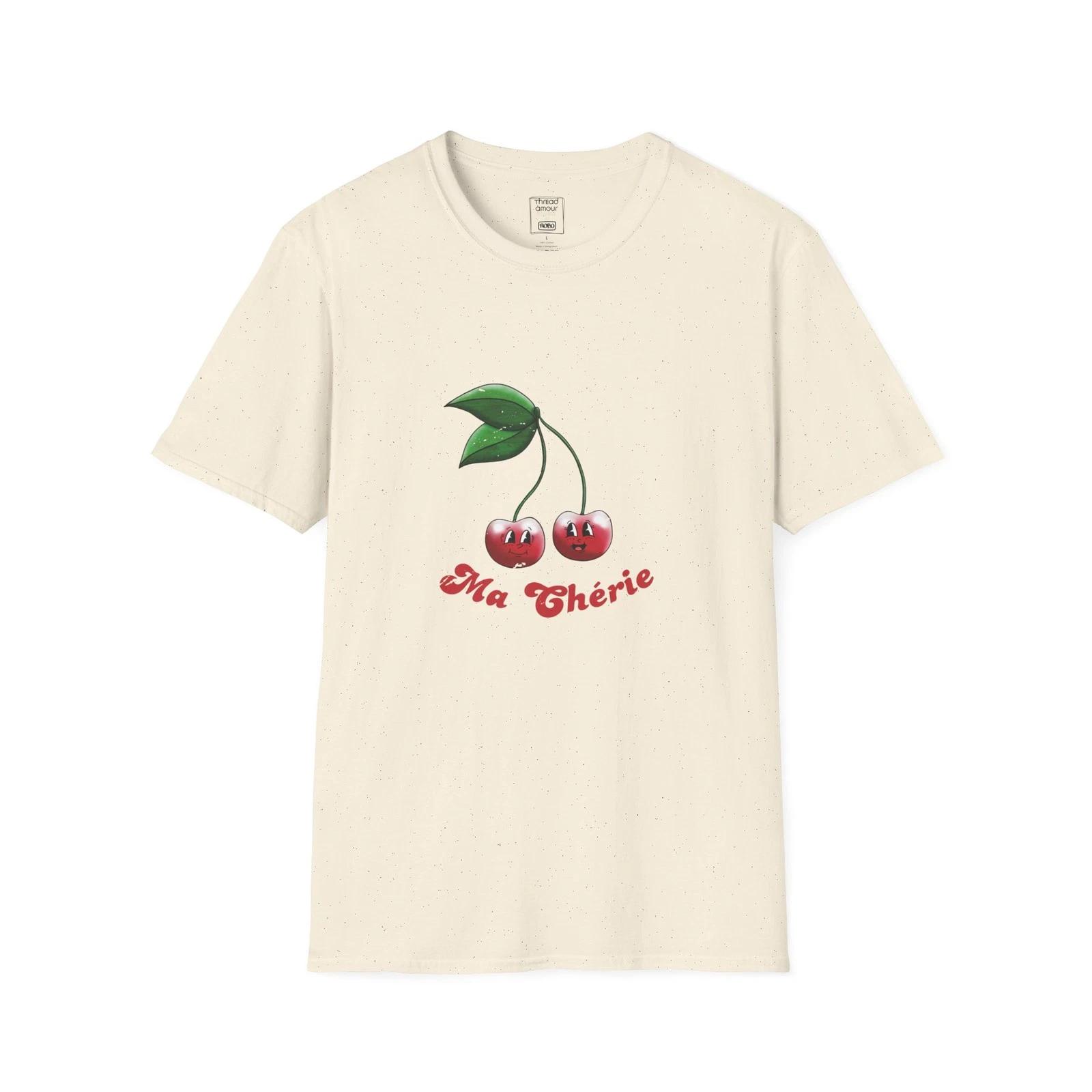 Retro Cherry Graphic T-Shirt | French  Ma Chérie  Red Font Tee M