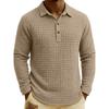 Men's Quilted Knit Color Pullover Button,down Top