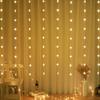 1pc 72LED Star Curtain Lights Charming Fairy Tale Star Shape Hanging Lamp Perfect For Bedroom Wall Courtyard Wedding Party Decor