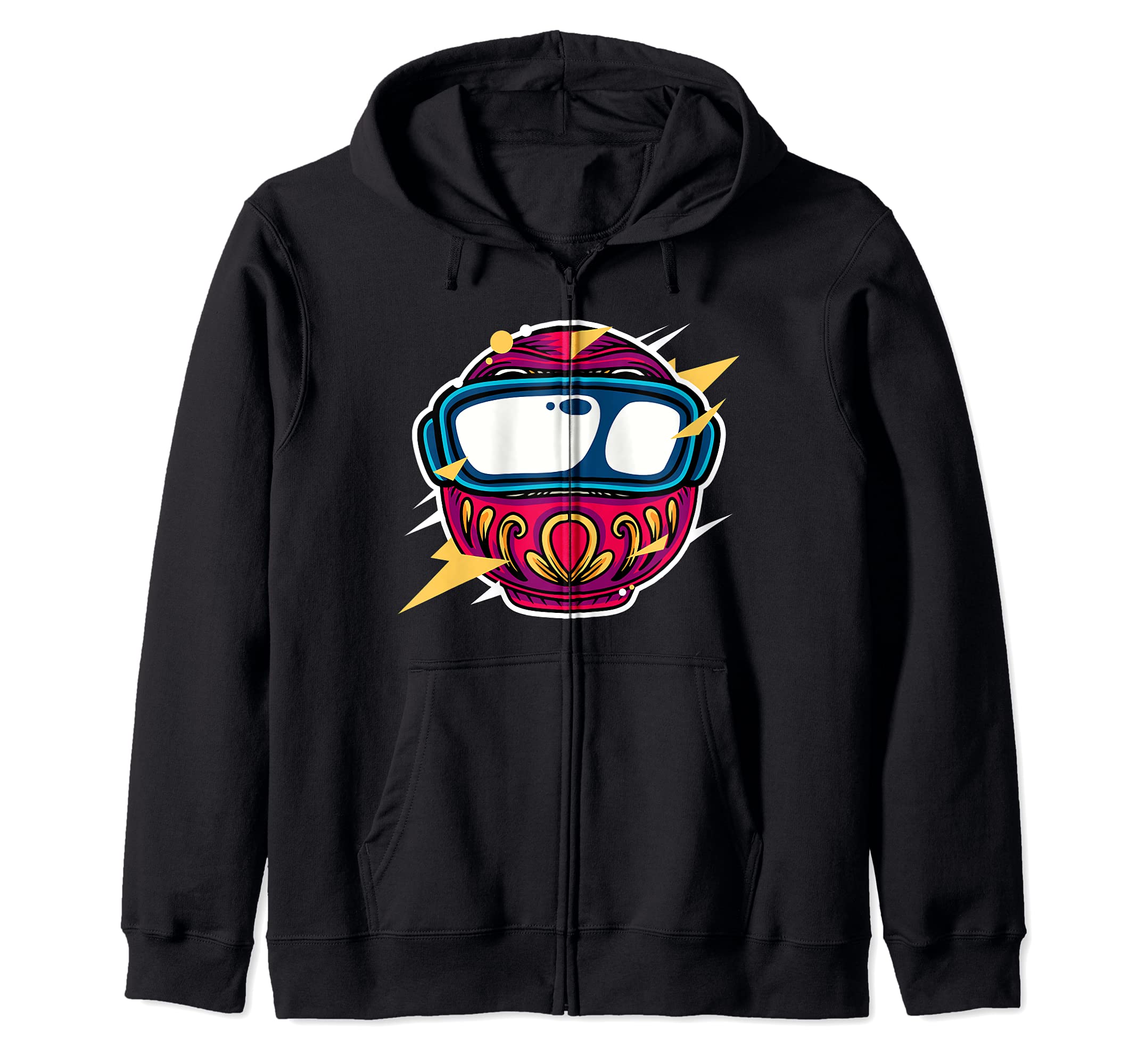 

Daruma Doll Bodhi Tree Lucky Virtual Reality VR Gamer Zip Hoodie