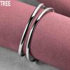 Braccialetto a Doppio Filo Rotondo in Argento Sterling 925 Gioielli di Moda per Matrimonio