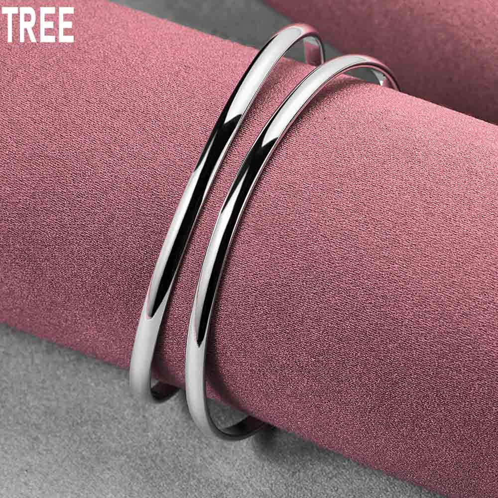 Braccialetto a Doppio Filo Rotondo in Argento Sterling 925 Gioielli di Moda per Matrimonio