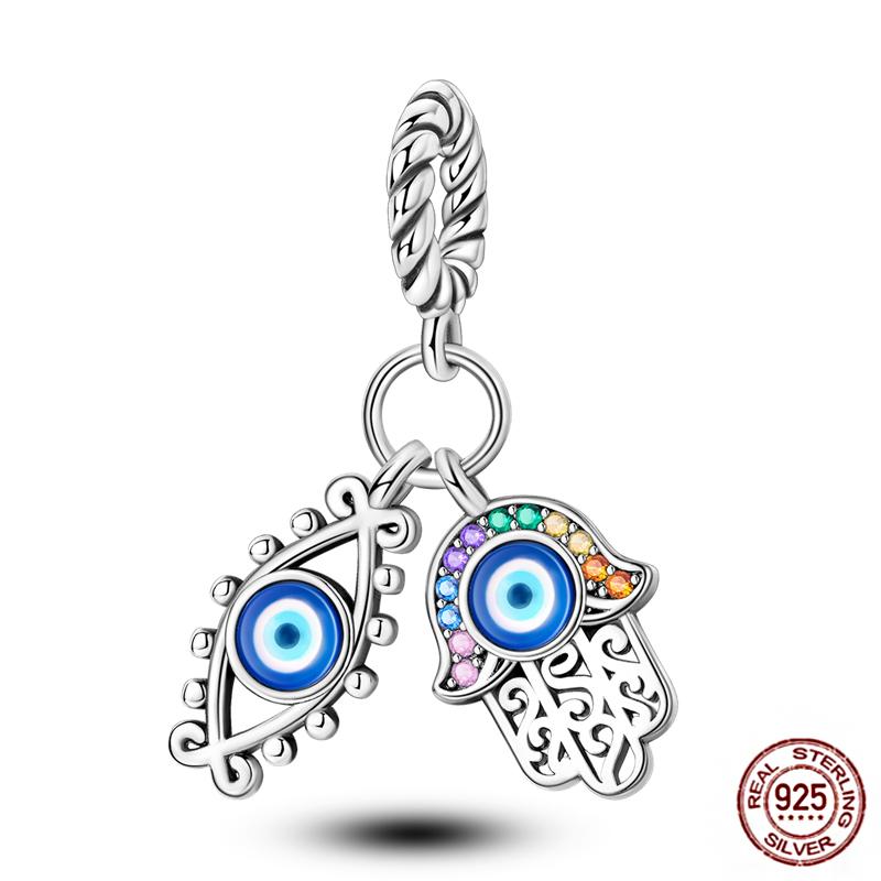 Charms Beads 925 Sterling Copper Pink Butterfly Luminous Firefly Chameleon Heart Charm Fit Original Bracelet DIY Holiday Zircon