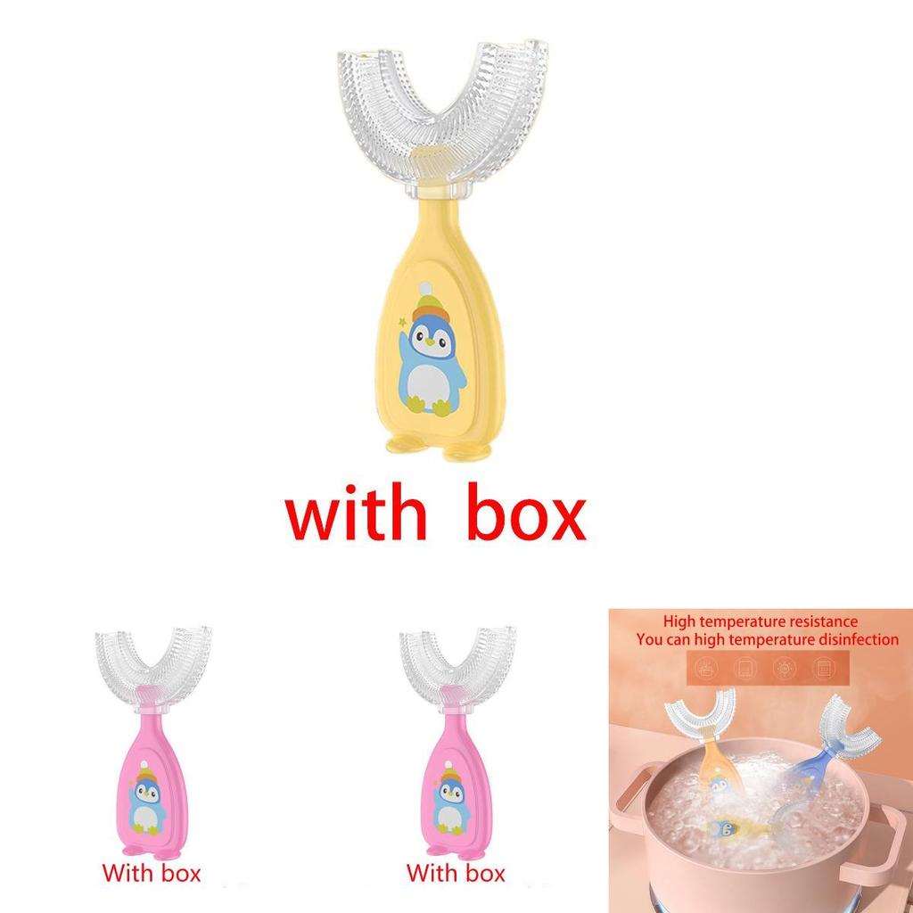 Kids Manual Ushaped Silicone Toothbrush For Oral Hygiene With Soft Bristles For Babies