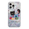 Color polka dot cat is suitable for iPhone17promax Apple 17IMD feather yarn mobile phone case 14/15 large hole 16.