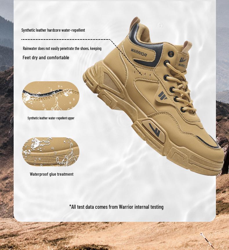 Warrior Men's High-Top Martin Boots - 2025 Height-Increasing Outdoor Hiking and Mountaineering Shoes