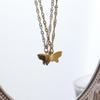 Butterfly Pendant Necklace, Gold-Plated Stainless Steel Clavicle Chain, Women's DIY Jewelry