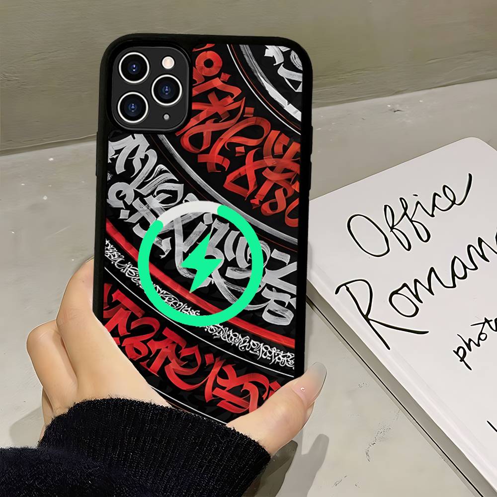 

Pokras Totem Design Art Graffiti Magnetic Case For IPhone 17 16 14 13 12 11 15 Pro Max Plus Wireless Charge Phone Cover iPhone 16pro max