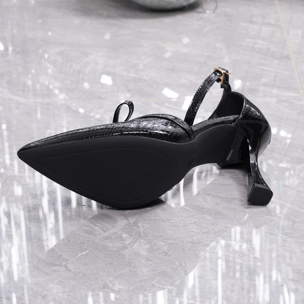 Women's Pointed Toe Bow Strap High Heels: Spring & Autumn Collection
