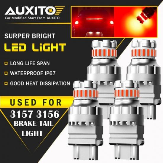 4X 3157 3057 4157 LED Red Stop Brake Light Bulb Flash Strobe Blinking 2F3