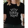 European Size Womens Graphic Print T Shirt Short Sleeve Crew Neck Casual Top Spring Summer Wear