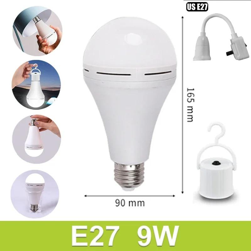 9W/15W Emergency Light Bulb LED Handheld Hanging Energy-Saving Lights Bulb Portable Household Tent Fishing Lighting E27 Bulb