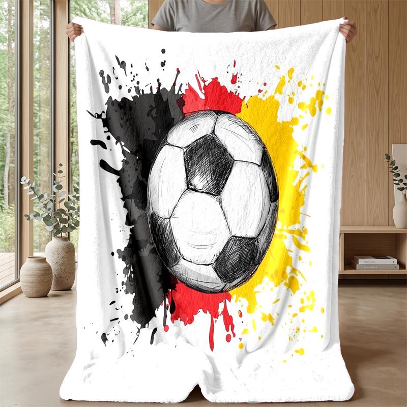 Germany National Football Team Theme Blanket Soft Flannel Blanket Plush Throw Blanket Cozy Sofa Bed Blanket for Home Decor