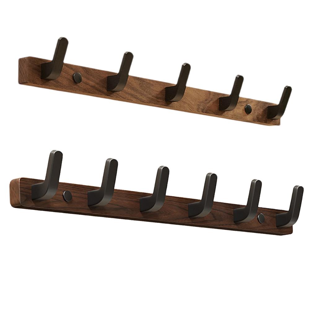 Wall Hooks Wall Mounted Hook Hanger Punch-Free Wooden Coat Hooks for Hanging Hat Purse Backpack Bag Jacket