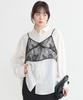 Music Casual Set Lace Bustier Shirt for Black [Earth & Ecology] 2-piece + Women,