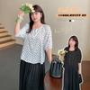 French Temperament Round Neck Polka Dot Shirt Summer New Niche Shoulder Sleeves Thin Cool Top 261518