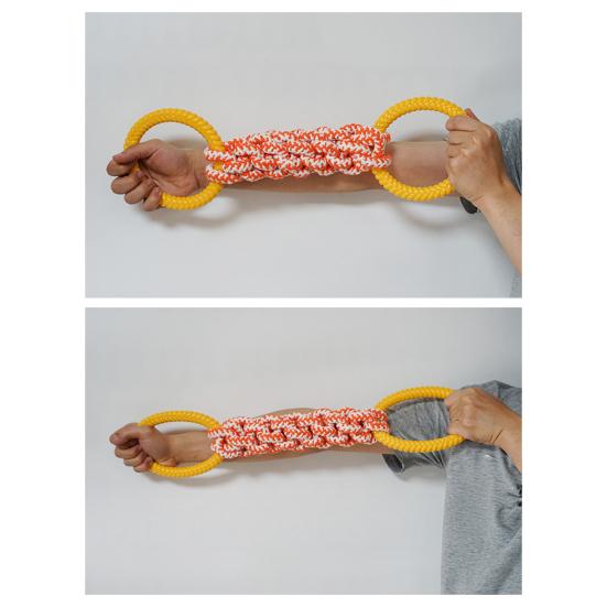 Pet Cotton Rope Dog Toys with Double-Ring Handle for Teeth Grinding, Gum Massage Chew Toy for Dogs Healthy Gift