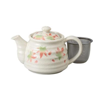 Ale-net Teapot, 450cc, Flower Spring and Autumn Design, 2.5-cup Capacity (with Tea Strainer), Porcelain, Mino Ware, Made In Japan, Stylish