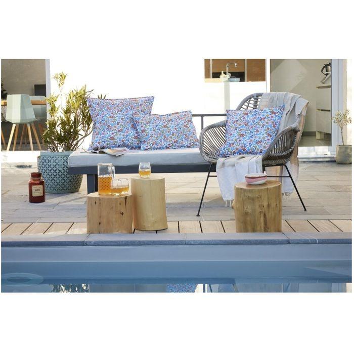Housse de coussin DANAÉ 60 x 60 cm – déperlante et anti-UV