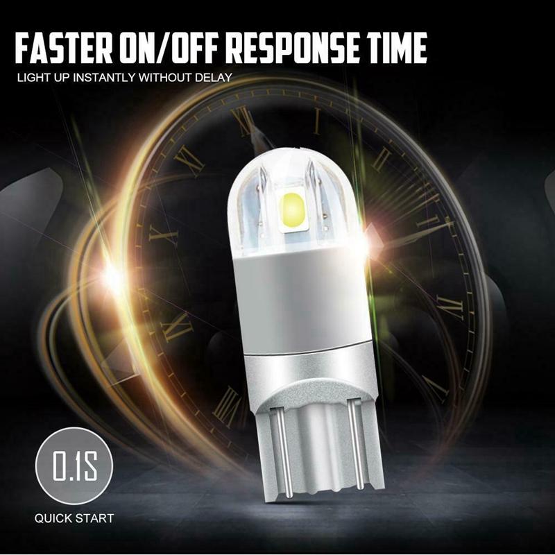 10Pcs 6000K Canbus T10 168 194 W5W Dome License Side Marker LED Light Bulb White