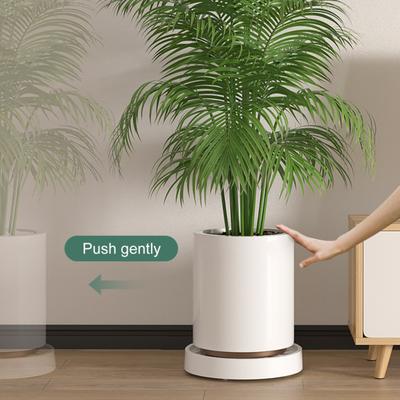 Flowerpot Saucer with Wheels Heavy Duty Plant Caddy with Water Storage Drawer Rolling Flower Pot Tray for Home Garden Balcony Office