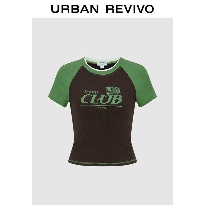 UR2026 Women s Color-Block Printed Short-Sleeve T-Shirt L