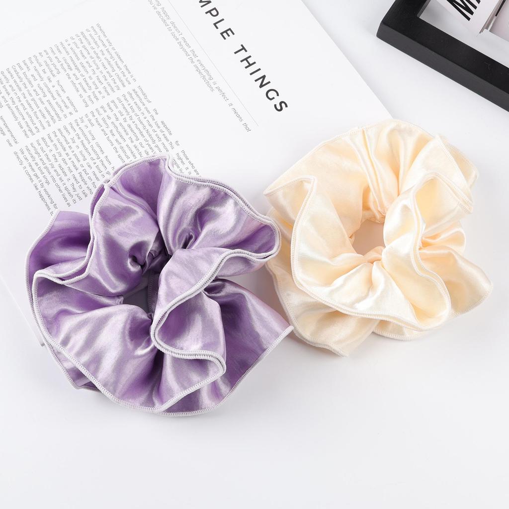 Elegant Satin Ruffled Scrunchie for Ponytails & Buns